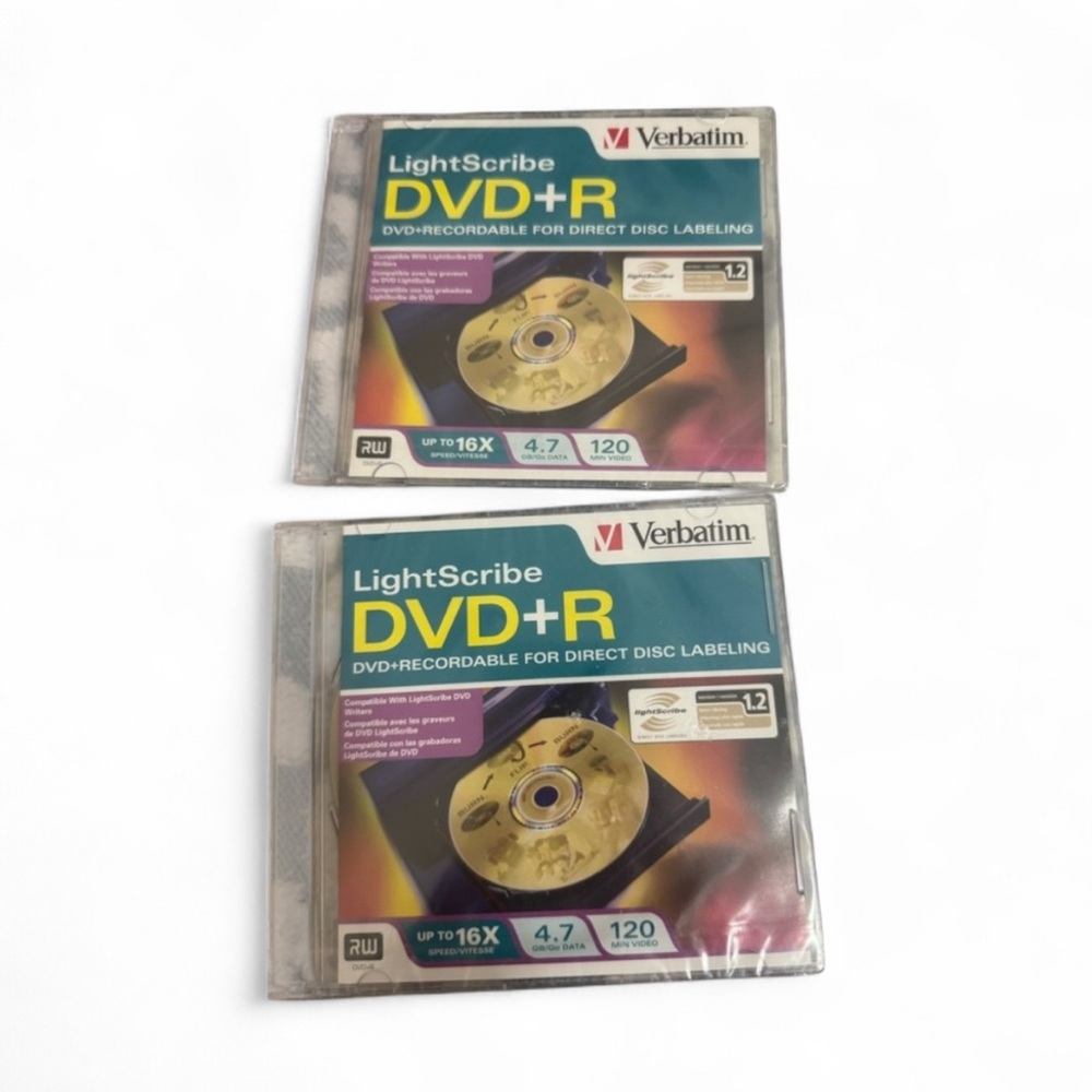 2 Pack Verbatim Light Scribe DVD+R Blank Media Laser Etch Prints Direct to Disc